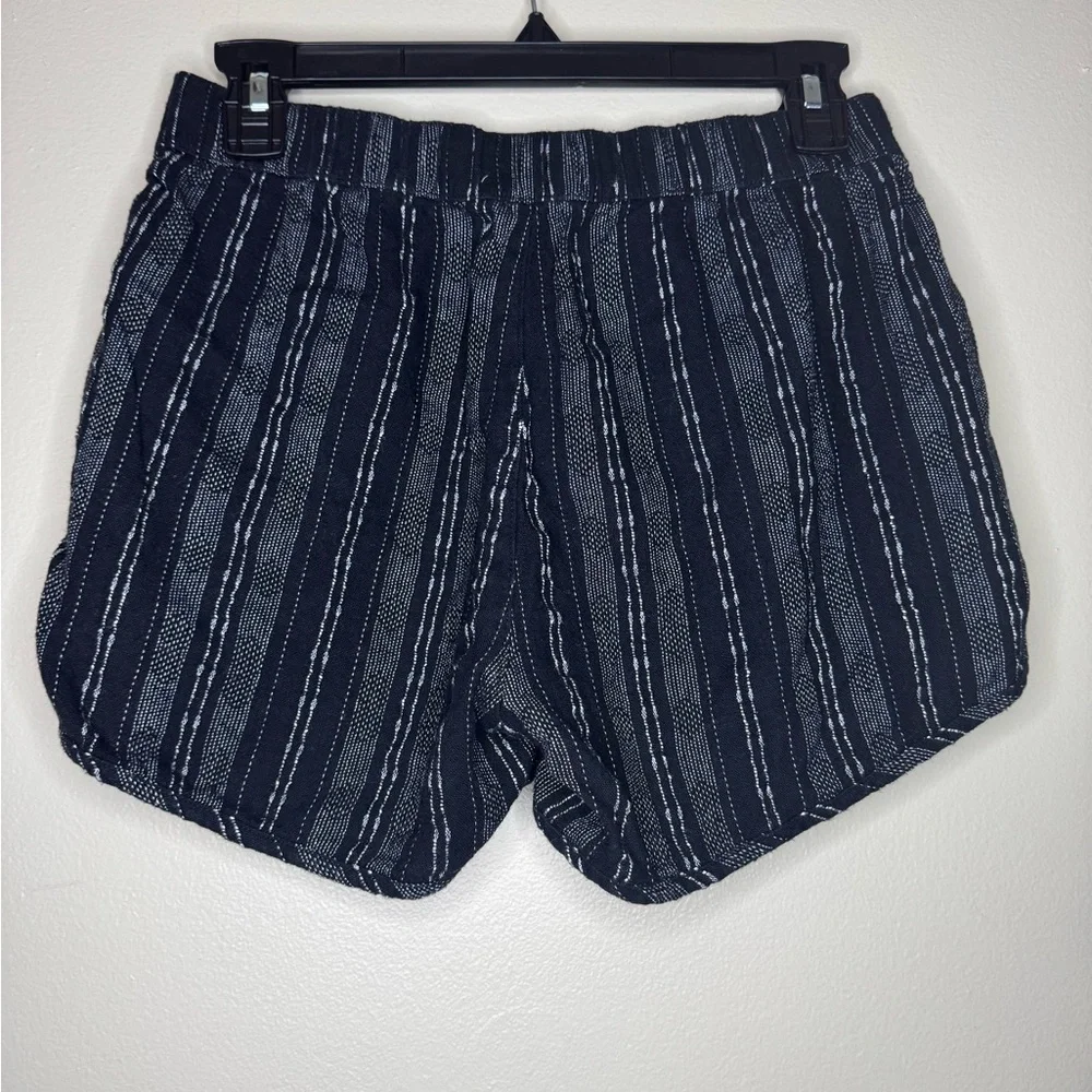 Madewell Linen Blend Shorts Women's XXS Black Stripe